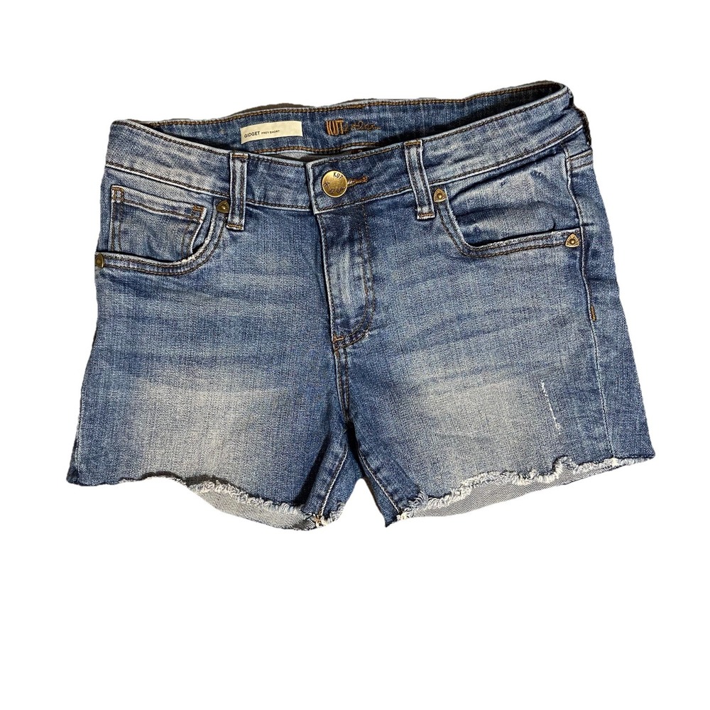 Kut From The Kloth Gidget Frey Shorts Women Size 2/28x4 Blue Mid Rise Whiskered